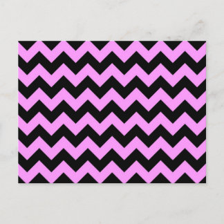 Pink and Black Zigzag Postcard