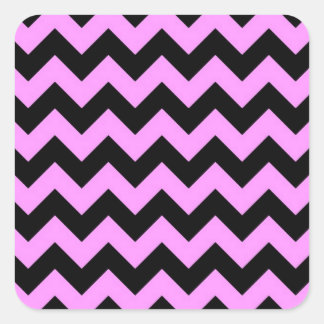 Pink and Black Zigzag Square Sticker