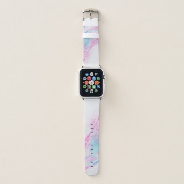 Pink and Blue Abstract Art Apple Watch Band (Front)