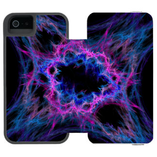 pink and blue abstract art iPhone SE/5/5s wallet case