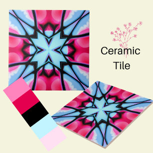 pink and blue abstract ceramic tile