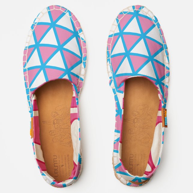 Pink and Blue Abstract Espadrilles (Front)