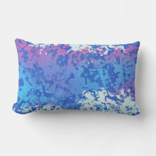 Pink and Blue abstract Lumbar Pillow