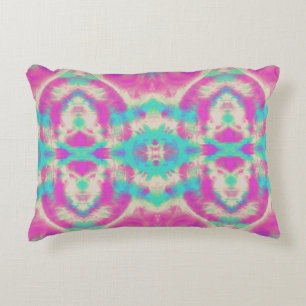 Pink and Blue Abstract Pattern Decorative Pillow
