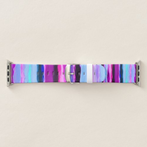 Pink and Blue Abstract Stripes Apple Watch Band