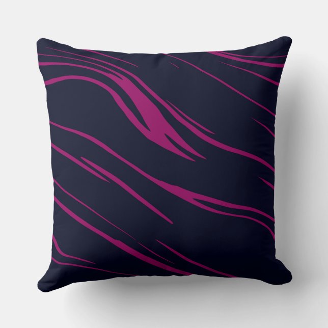 Pink and Blue abstract Throw Pillow (Back)