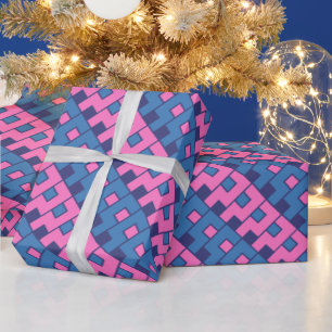 Pink and Blue Abstract Wrapping Paper