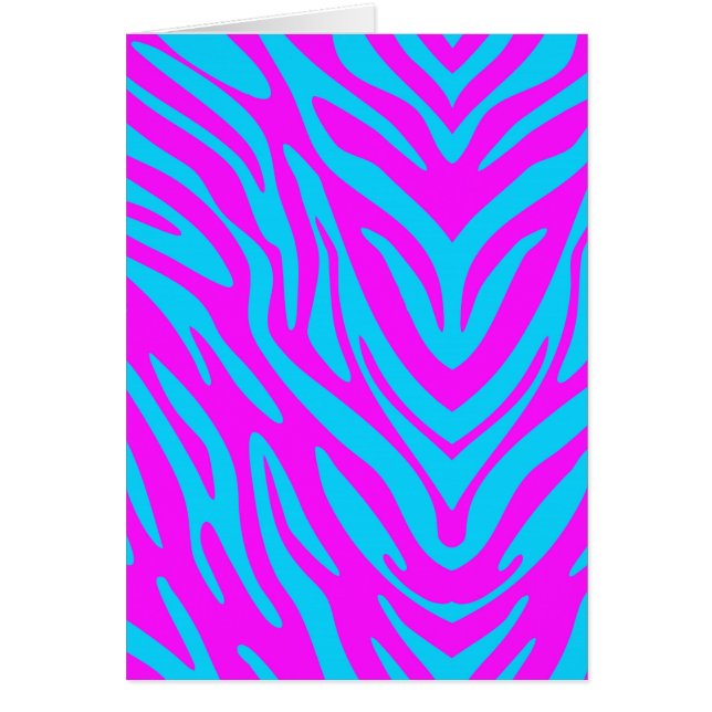 Pink and Blue Abstract Zebra Cards (Front)