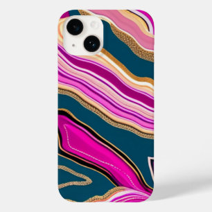 Pink and blue agate pattern Case-Mate iPhone 14 case