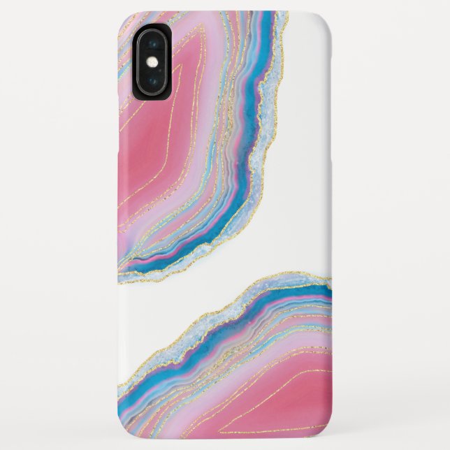 Pink and Blue Agate Stone Pattern Case-Mate iPhone Case (Back)