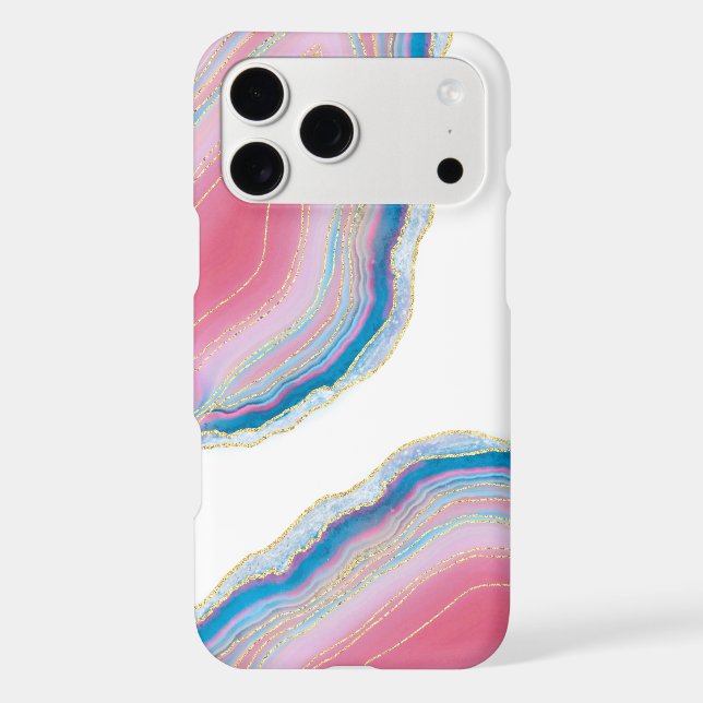Pink and Blue Agate Stone Pattern Iphone Case (Back)