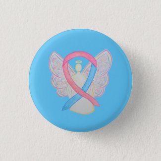 Pink and Blue Angel Awareness Ribbon Custom Pins