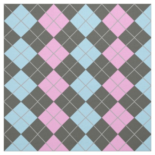 Pink and Blue Argyle Pattern Fabric