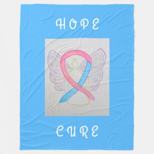 Pink and Blue Awareness Ribbon Angel Chemo Blanket
