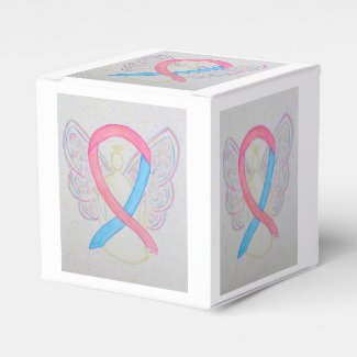 Pink and Blue Awareness Ribbon Angel Favor Box