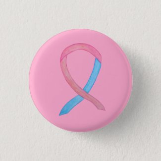 Pink and Blue Male Breast Cancer Awareness Ribbon Custom Pins