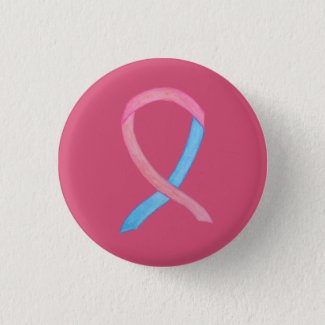 Male Breast Cancer Pink and Blue Awareness Ribbon Custom Pins