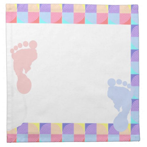 Pink and Blue Baby Footprint Napkins