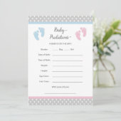 Pink and Blue Baby Prediction Card (Standing Front)