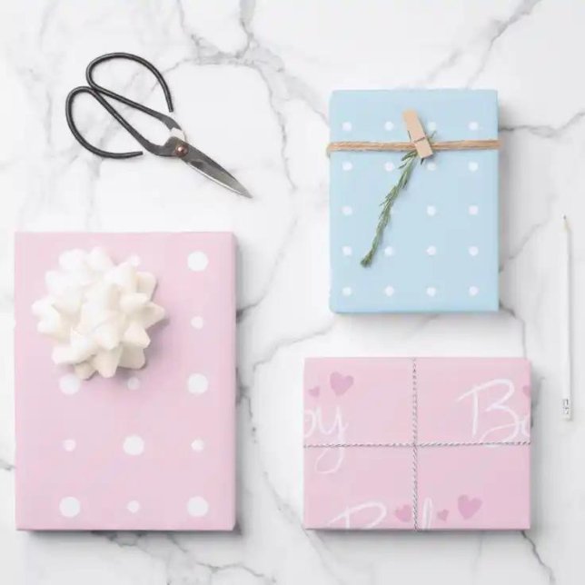 Pink and Blue Baby Wrapping Paper Sheets (Creator Uploaded)