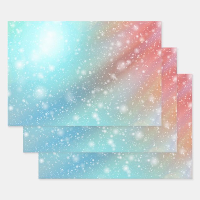 Pink And Blue Background Wrapping Paper Sheets (Set)