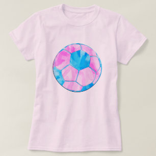Pink and Blue Blue Soccer Ball Tie Dye T-Shirt