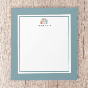 Pink and Blue Boho Rainbow Name Notepad