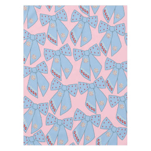 Pink And Blue Bows Tablecloth
