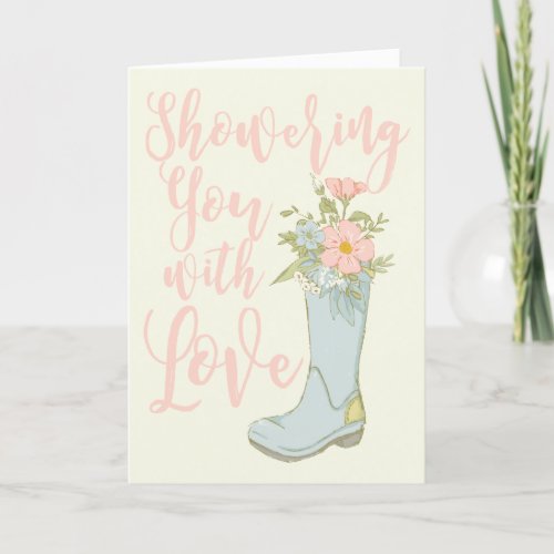 Pink and Blue Bridal Shower Greeting Card