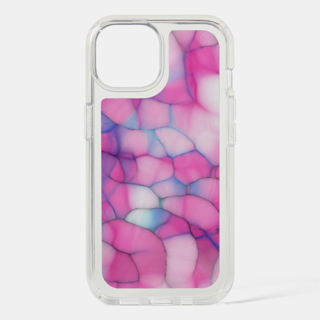 pink and blue bubbles speck iPhone case (Front)