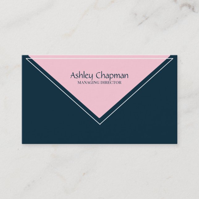 Pink And Blue Business Card (Front)