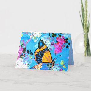 Pink and Blue Butterfly Card