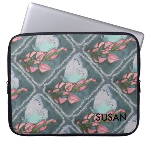 PINK AND BLUE BUTTERFLY LAPTOP SLEEVE