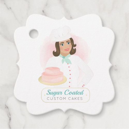 Pink and Blue Cake and Bakery Animated Favor Tags