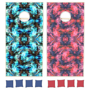 Pink and Blue Camo Cornhole Set