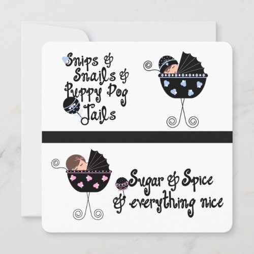 Pink Blue Carriage Gender Reveal Party Custom Invitations