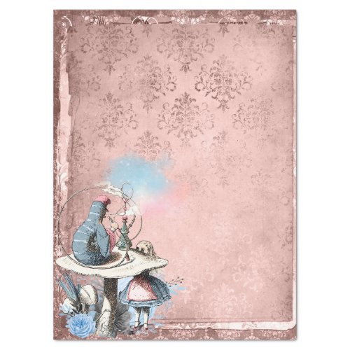 Pink and Blue Caterpillar Alice in Wonderland Tissue Paper
