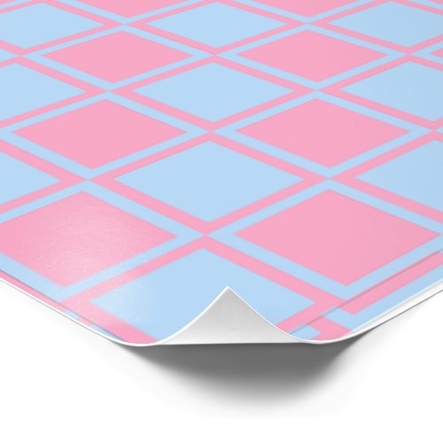 Pink And Blue Checkerboard Pattern Poster