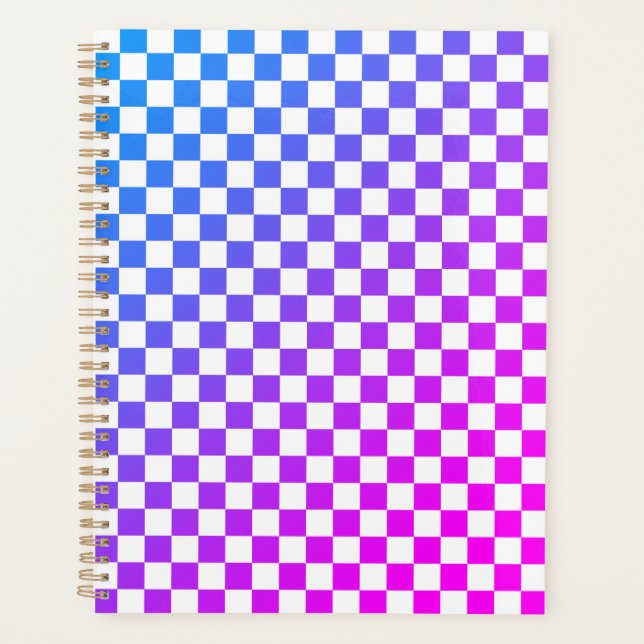 pink and blue Checkered 2025 Planner (Front)