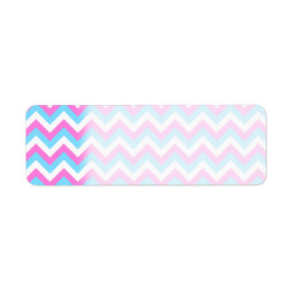 Pink and Blue Chevron Zig Zag Stripes. Label