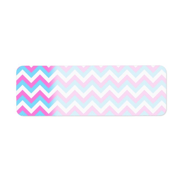 Pink and Blue Chevron Zig Zag Stripes. Label (Front)