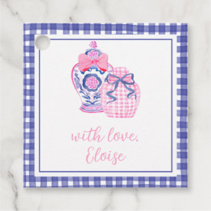 Pink and Blue Chinoiserie Ginger Jar Gift Tags