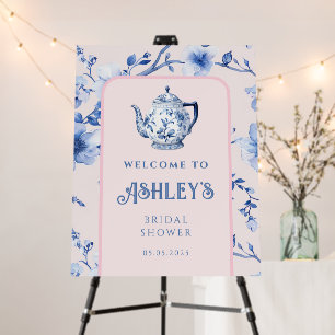Pink and Blue Chinoiserie Teapot Bridal Shower  Foam Board