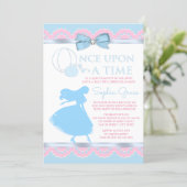Pink and Blue Cinderella Birthday Party Invitation (Standing Front)