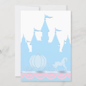 Pink and Blue Cinderella Birthday Party Invitation (Back)