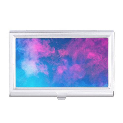 Pink and Blue Colored Smoke Business Card Case