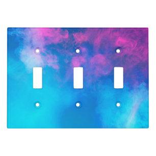 Pink and Blue Colored Smoke Zazzle_Growshop. Light Switch Cover
