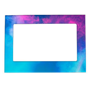 Pink and Blue Colored Smoke Zazzle_Growshop. Magnetic Frame