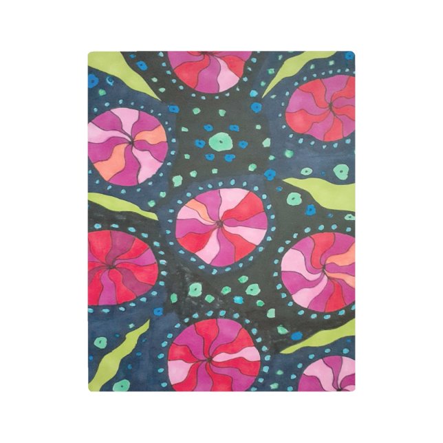 Pink and Blue Cosmic Pop Metal Print (Front)