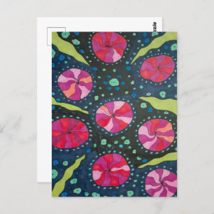 Pink and Blue Cosmic Pops  Postcard